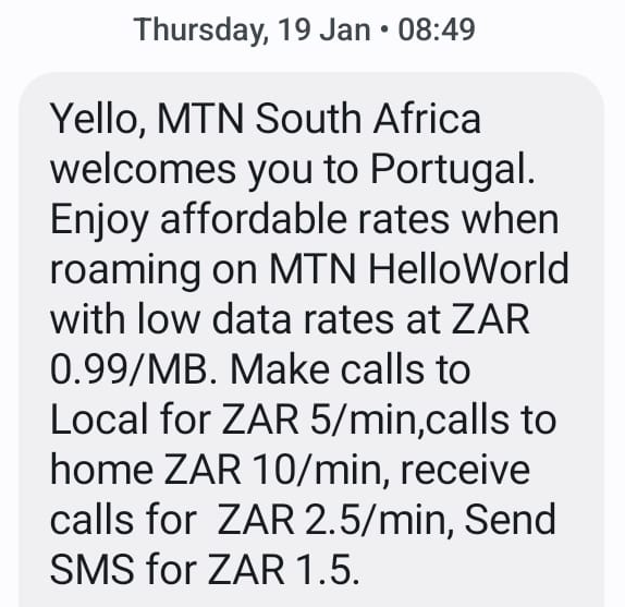 MTN's ludicrous roaming charges for Portugal